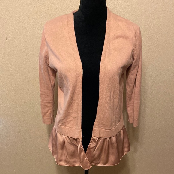 LOFT Sweaters - LOFT Pale Pink Cardigan Silk